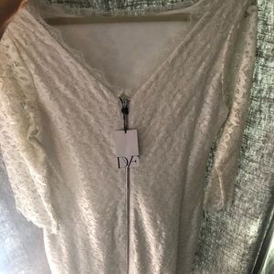 Brand new w/tags DVF white dress